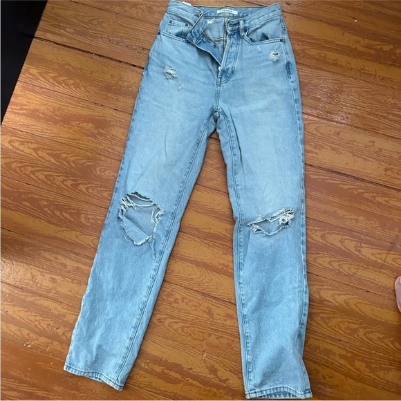 Pacsun Light Blue Distressed Women's Jeans - Picture 3 of 4